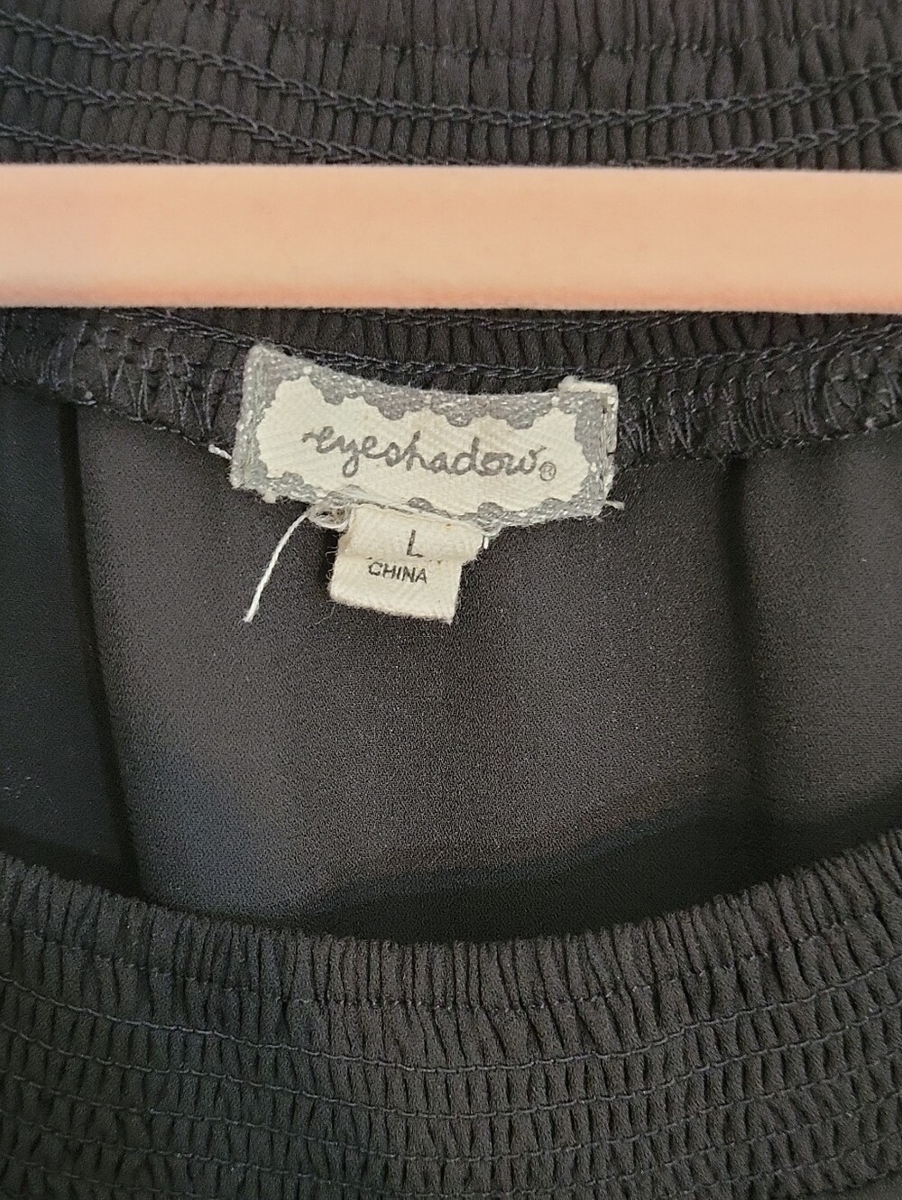 Eyeshadow Black Smocked-Waist Midi Top